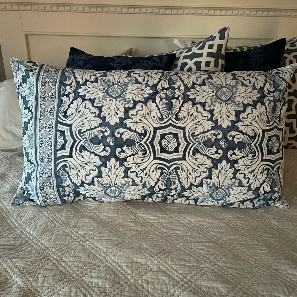 Pottery Barn Blue and White King pillow sham